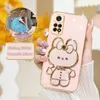 Cell Phone Cases Note11s Luxury Electroplated Mirror Stand Shell Suitable for Xiaomi Redmi Note 11 Pro 4g 5g 11s Plus 10 10s 9 9s Silicone Stand Cover J240426