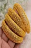 Annayoyo 4pcsLot Dubai Gold Color Bangles Ethiopian Jewelry African Bracelets for Women Arab Jewelry Wedding Bride Gifts1286448