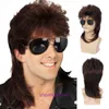 Hot Selling Mens Mullet Head Wig Rock Style Fluffy Short Curly Hair Synthetische vezelhoes