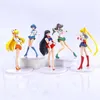 Action Toy Figures 5-Piece Set of Mizuno Ami Tsukino Usagi Hino Rei Aino Minako Action Picture Models Kawaii Doll Toys and Giftl2403