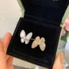 Designer Charm van White Beimu Voller Diamant Open Schmetterlingsring 925 rein versilbertes 18K Gold Live High Version