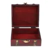 Sachets de bijoux antique vintage chinois en bois chinois Boîte d'oreille Collier Rangement