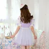 Party Dresses Princess Sweet Lolita Candy Rain Dress Strapless Chiffon Kort ärm spets Slim Pure Color C22Ab7163