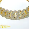 Large Size Cuban Necklace Iced Out Hip Hop 20mm 20inches Vvs Lab Diamond Cuban Link Chain Gold Plated