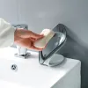 Teste di sapone con una tazza di aspirazione Piatto di sapone per la doccia per bagno con scarico portatile a forma di foglia portatile vassoio porta sapone per bacino