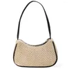 Sacs à bandoulières Fashion Femmes Pu Leather tissé Patchwork Female Sac Casual Ladies Summer Beach Vacation Mini sac à main et sacs à main