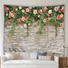 Tapestries Street Scenery Tapestry Europe Italy Flower Spring Modern Plants Coastal Garden Home Live Room Dorm Decor Wall Hanging Washable