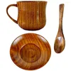 Mugs Cup Milk Kitchen Supplies Household Wooden Mug Mixing Spoon Creative Coffee Exquisite Drinking