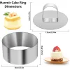 Molds 1 stks DIY Tart Rings 8*4 cm Dessert Cake Mold Slicer Cutter roestvrijstalen cirkel met duwer Kitchecn Pastry bakgereedschap