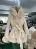 ファーEE1492 PUレザーショートジャケット女性ファッションネクタイベルトウエストコート