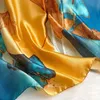 Fzty sjalar Spring Scarf Womens Luxury Design Scarf Silk Smooth Scarf Soft Muslim pannband Sjalstrand 85x180cm D240426