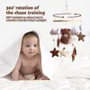 Mobiles# Baby Wooden Rattle Felt Bear Cartoon Mobile Bed Hanging Toys for Newborn Baby 0-12 months Education Toys Hanging Bed Bell Cribs d240426