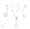 16G Clear Acrylic UV Belly Button Rings Nose Eyebrow Lip Ring Bar Industrial Barbell Ear Piercing Body Jewelry9737683