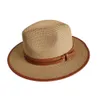 Brede rand hoeden fedora dames solide lintband formele jurk bruiloft jazz caps klassiek rood groen witte vilt lente heren cadeau