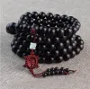 STRANDS YOGA BODDHIST MALA NATUURLIJKE EBONY houten kralen Boeddha armband meditatie gebedsarmband voor vrouwen zwarte sandaal hout sieraden