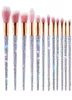 12pcs Logo personnalisé Bling Maquillage Rhingestone Synthétique Diamond paillette Sparkle Makeup Brush Set7896163