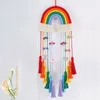 Dekoratif Figürinler Gökkuşağı MacRame Duvar Kızlar İçin Asılı Tassel Goblen Kreş Kawaii Bebek Odası Dekor El Yapımı Halat Ev Dekorasyon