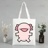 Сумки для покупок Axolotl ulzzang Shopper Сумка для печати Canvas милые мультфильмы сумочки Женщины животные kawaii harajuku плечо