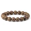 Beaded 6 8 10 12mm Natural Wood Bead Armband för män Elastisk buddhistisk bön och handgjorda kvinnors yogamycken Pulsera