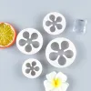 Stampi da 4 pezzi/set plum fiore plunger fondente tagliente di zucchero artigianato di decorazione di torte di decorazioni per cottura accessori all'ingrosso