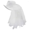 Berets White Large Bim Cowgirls hoed voor bruid bruiloftsfeest Poshoot