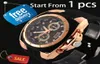 Whole New V6 Men039s Business Wrist Watch Black Rubber Silicone Band Strap Gold Case Analog Sport Wristwatch Quartz Man Ana2359883