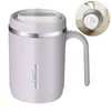 Mugs 500ml Water Cup With Cover Sealing Silicone Ring Double-layer Liner Design Wide Mouth Leak-proof Drink Handle Stainless St