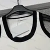 Women Knit Tanks Camis Prosty haftowany liter