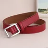 Belts Square Buckle Women's Belt Enkelt och mångsidigt koreansk retro Fashion Black Pants Kvinnor Studenter