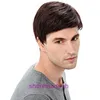 Tiktok Wig MENS Diagonale batte i capelli corti dritti di dritti alla moda fibra di fibra cover piena