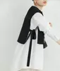 Женские блузки в Японии в стиле 2024 весна черно -белые пары с двумя кусочками вязаная блузя костюмы модные повседневные красивые женщины топы