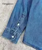 Męskie koszule FenggeJiWo ciężkie rzemiosło Umyj wysokiej jakości czystą bawełnianą podwójną torbę design dżinsową koszulę