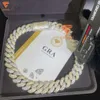 Lifeng Jewelry Design à deux tons Miami Cuban Link Chain Set Bijoux Men Hiphop Moissanite Sterling Silver Cuban Chain Collier