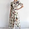 Basic Casual Dresses Designer Dress New Personalized Fashion Hundred Birds Print Slim Fit Versatile Dress