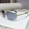 Designerin Sonnenbrille Jia Y2K süße kühle würzige Mädchen Metall Rahmenlose Sonnenbrille weiblich Zhang Yuanying gleiche Art gekrümmte Sonnenbrille Konkave Brille