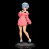 Anime Manga Living in a different world from a zero character pink purple Rem sweater Kawaii girl action character model toy giftL2404