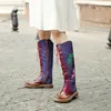 Boots Bohemian Style Women Long Over The Knee Ladies Flat Heel Knight Fashion Print Western Cowgirl Shoes