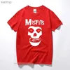 T-shirt maschile New Mens Hip-Hop Punk Skull non adatto Magliette a maniche corte in cotone Cotone Short Design Design da uomo Summer Basic Topxw