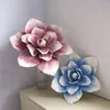 Decorative Flowers Simulation PE Foam Flat Bottom Giant Magnolia Wall Wedding Background DIY Party Faux Flower Decoration Home Fake Flore