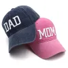Chapéus de mãe e pai de softball dos pais do dia do pai Presente Hat chapéu bordado Caps de beisebol preto ao ar livre para casais Pais