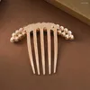 Hair Clips Rhinestone Comb Fashion Bridal Headpiece Pearl Crystal Headwear Jewelry Accessories Metal Bun Hairclips Girls