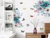 Autocollants muraux fleurs peintes papillon salon chambre décoration de porche décor