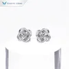 Stud -oorbellen Tianyu Gems Silver 925 Diamant voor vrouwen 5,0 mm Moissanite 18K Wit goud vergulde elegante bruiloftsjuwelen