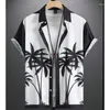 Camicie casual da uomo Coconut Tree for Men 3D Stampato oversize sciolte e fioriture estate a maniche corte di alta qualità