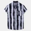 2021メンズルーズフィッティングカジュアルなスリムフィットプリントシャツ半袖シャツ