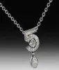 Marke Pure 925 Sterling Silber Schmuck für Frauen Brief 5 Diamant Wassertropfen Anhänger süße Blumenparty Luxusbrand Halskette 2094346