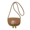 Fashion womens girls Colored Cotton Thread New crochet Summer Flower Crossbody Bag Mini Beach Vacation boys Grass Woven Shell Bag