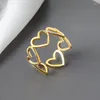 Cluster Rings Korean Star Style Simple Heart For Women Men Valentine's Day Gift Wedding Ring Jewelry 2024