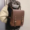 Sırt çantası tiki tarzı retro deri kadın iki parçalı set büyük kapasiteli seyahat ortaokul öğrenci okul çantası
