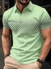 Men's T-Shirts Golf shirt fashion 3D T-shirt zipper POLO shirt casual short sleeved summer street clothing mens clothing European measurement J240426